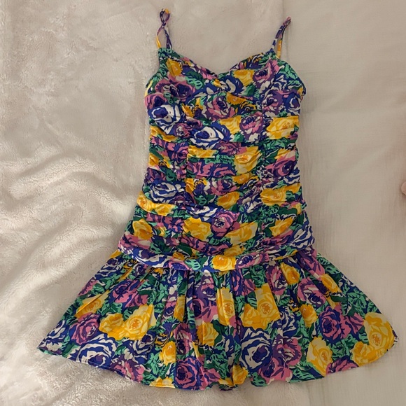 Floral Multicolor Mini Dress - Picture 1 of 3